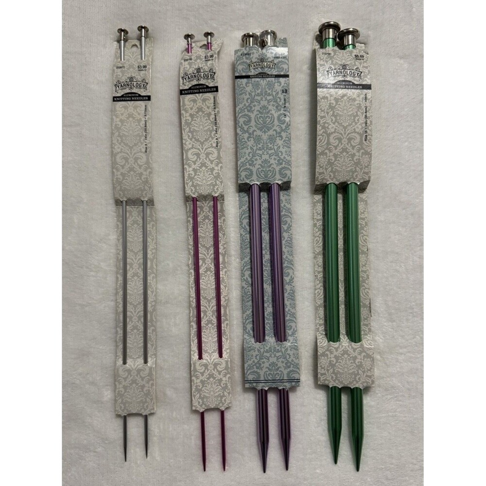 Yarnology Aluminum Knitting Needles 14 Inch Sizes 3 5 13 15 New
